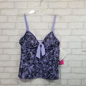 Fit 4U purple/black swim top size 14